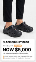 Mens Tough black chunky clog