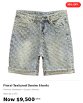 Mens floral textured damage short pants