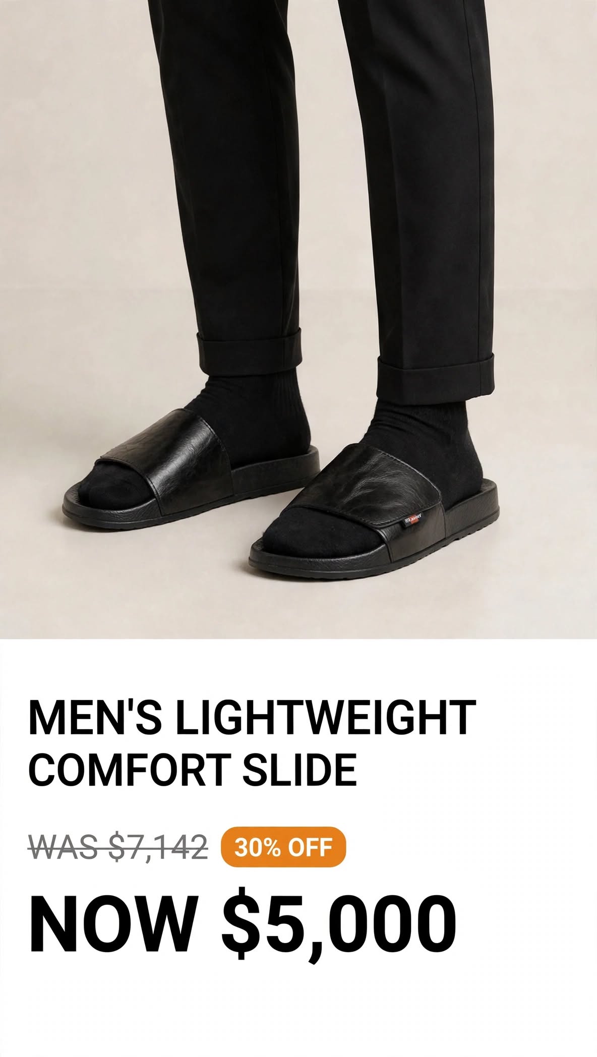 Mens Tough luxury lightweight black slides/slipper (Copy) (Copy)