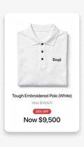 Tough white logo Polo Tshirts