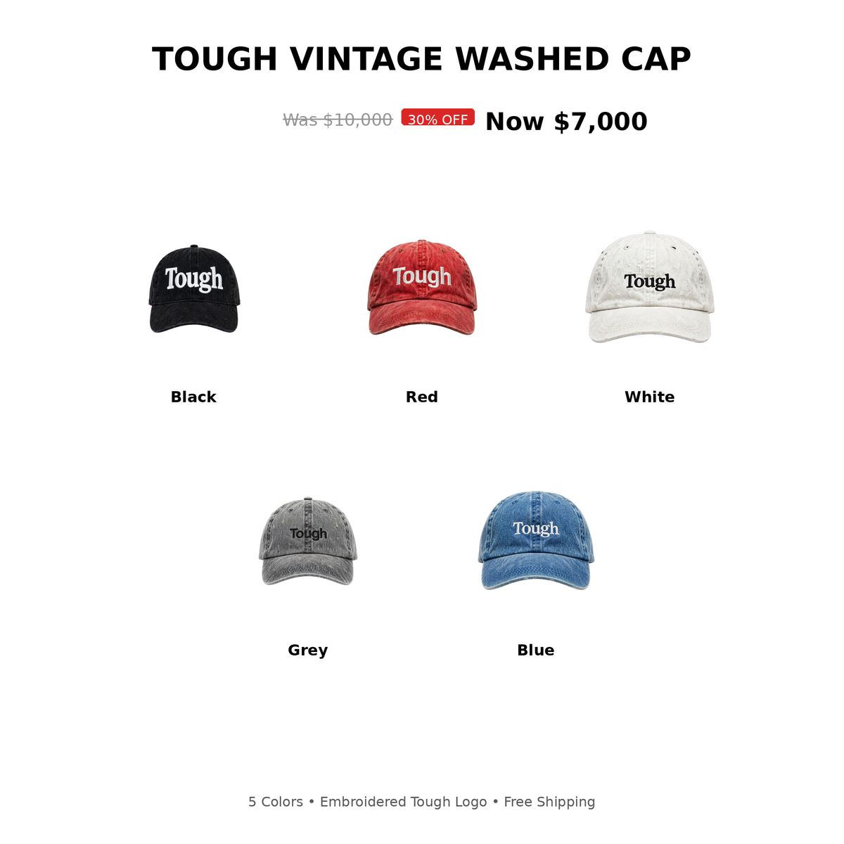 Tough vintage wash caps