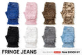 Men's denim fringe jeans