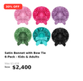 Womens bowtie satin bonnets.