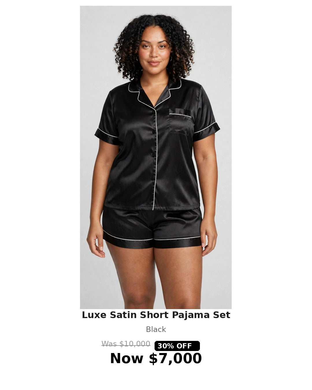 2pc satin button shirt & shorts set