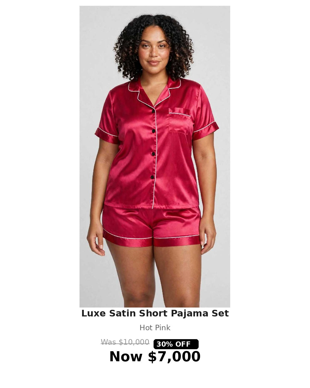 2pc satin button shirt & shorts set