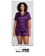 2pc satin button shirt & shorts set