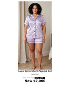 2pc satin button shirt & shorts set