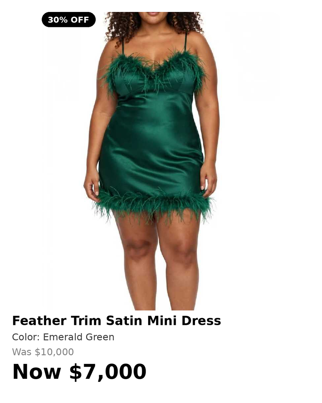 Feather trim mini sleep dress