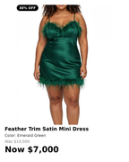 Feather trim mini sleep dress