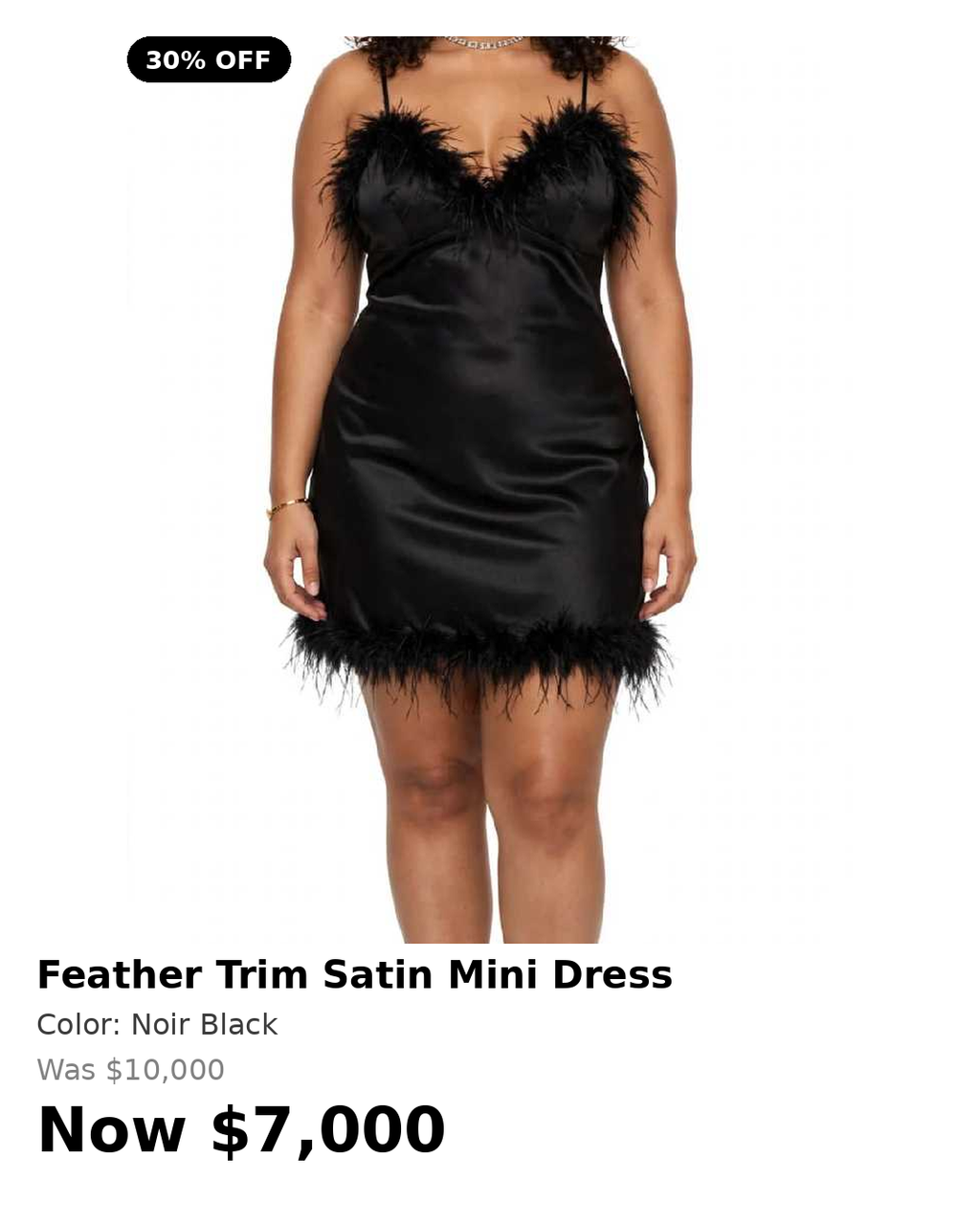 Feather trim mini sleep dress