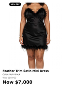 Feather trim mini sleep dress