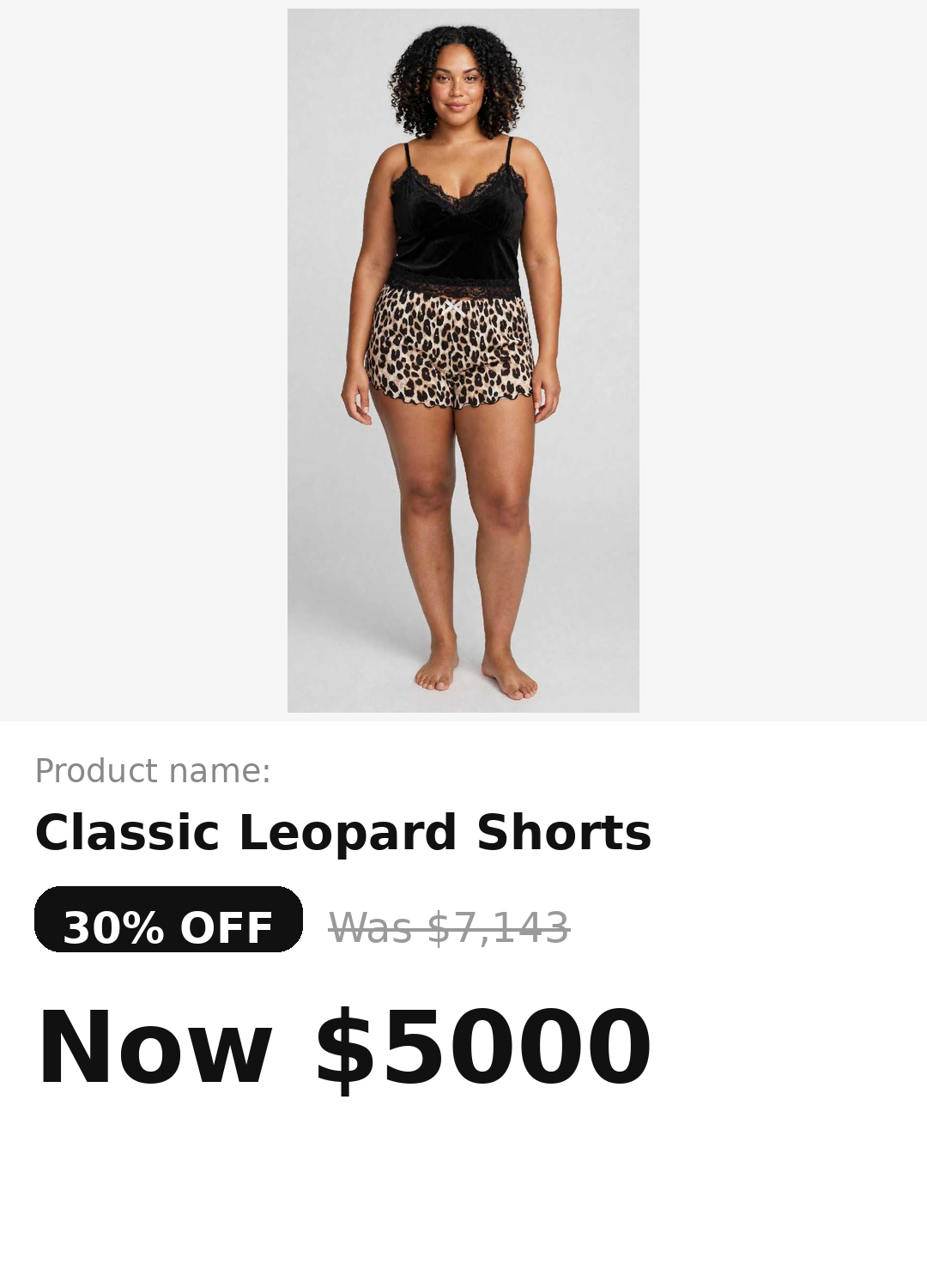 Leopard night shorts