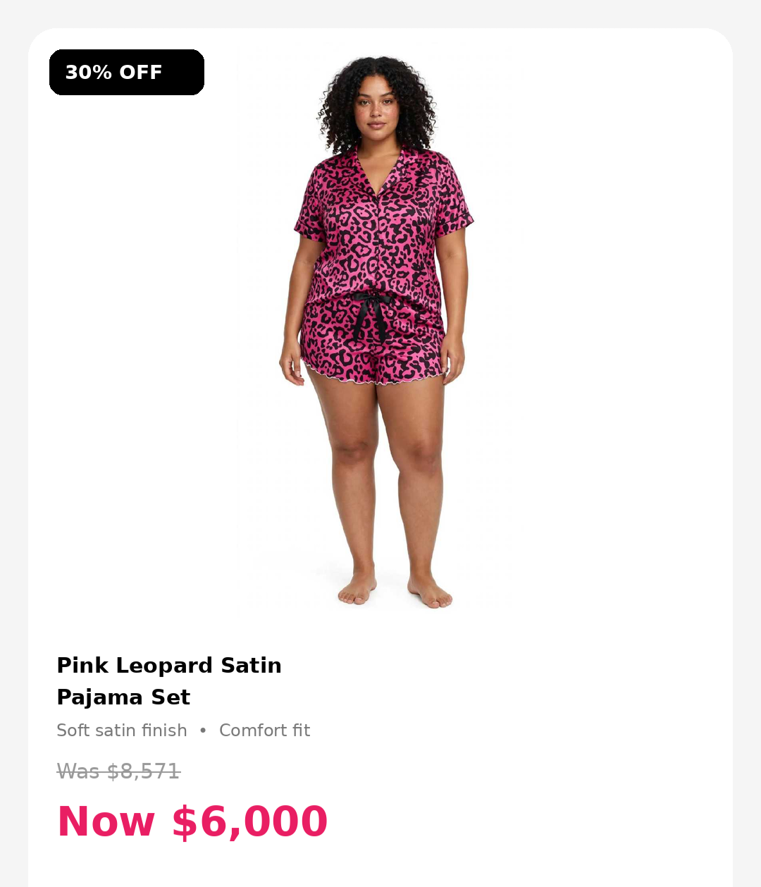 2pc pink leopard satin button shirt & shorts set