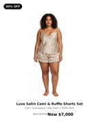 2pc luxe satincami & ruffled shorts set