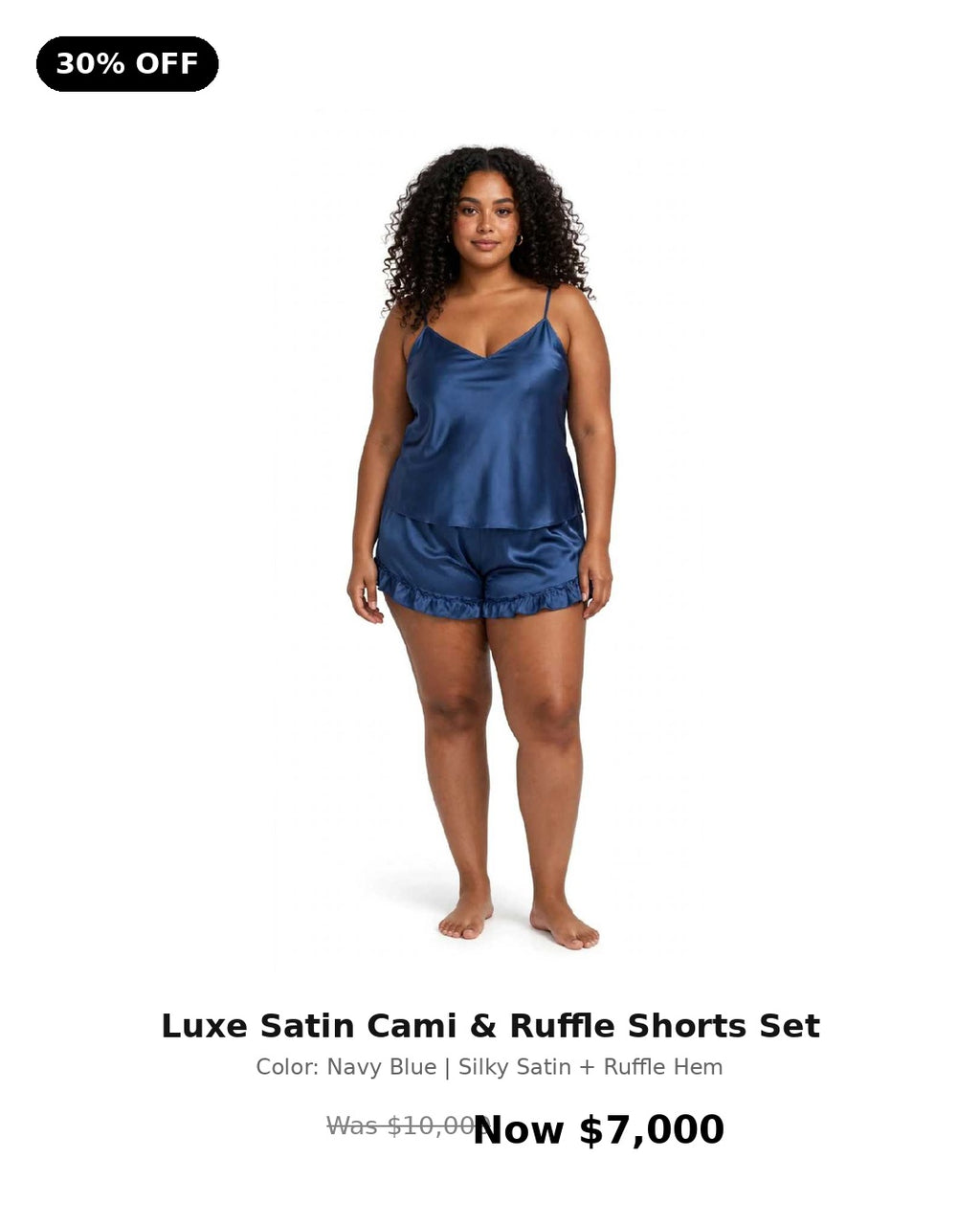 2pc luxe satincami & ruffled shorts set