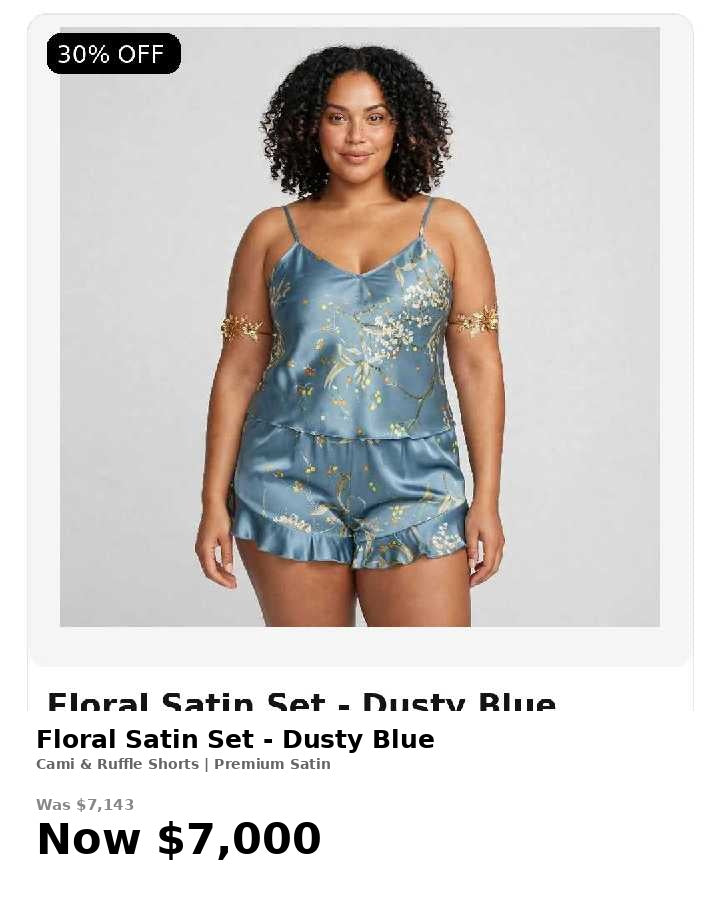 2pc floral satin cami & shorts set