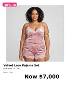 2pc velvet lace shorts set