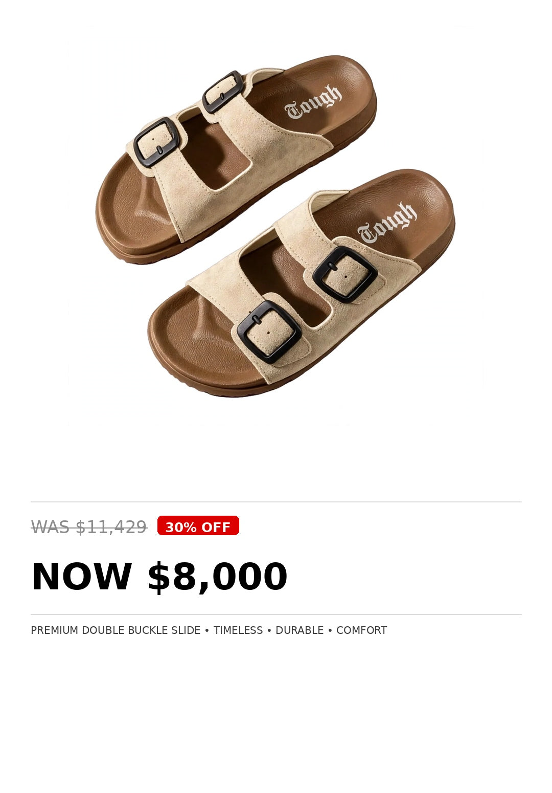 Mens Tough double buckle slide
