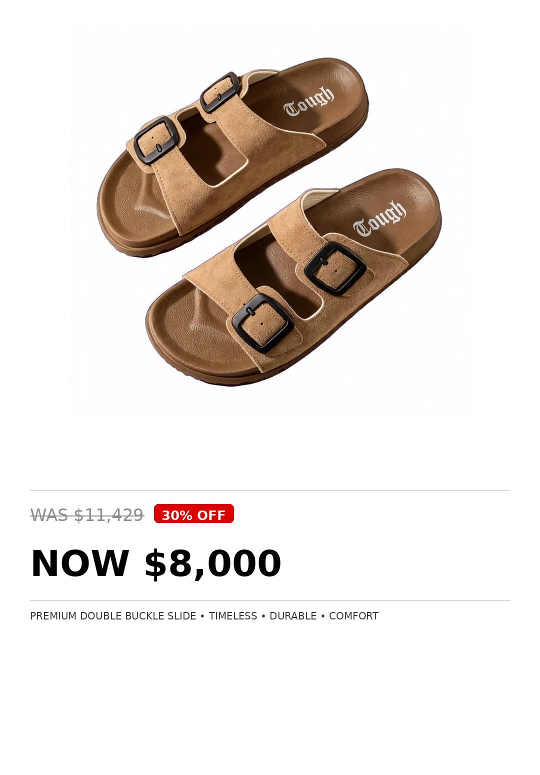 Mens Tough double buckle slide