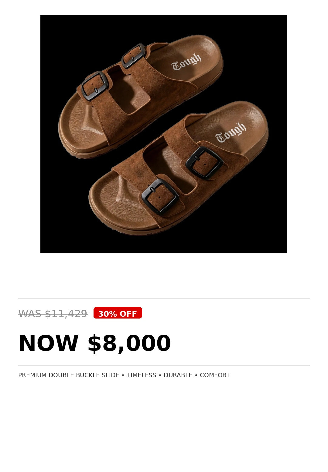Mens Tough double buckle slide