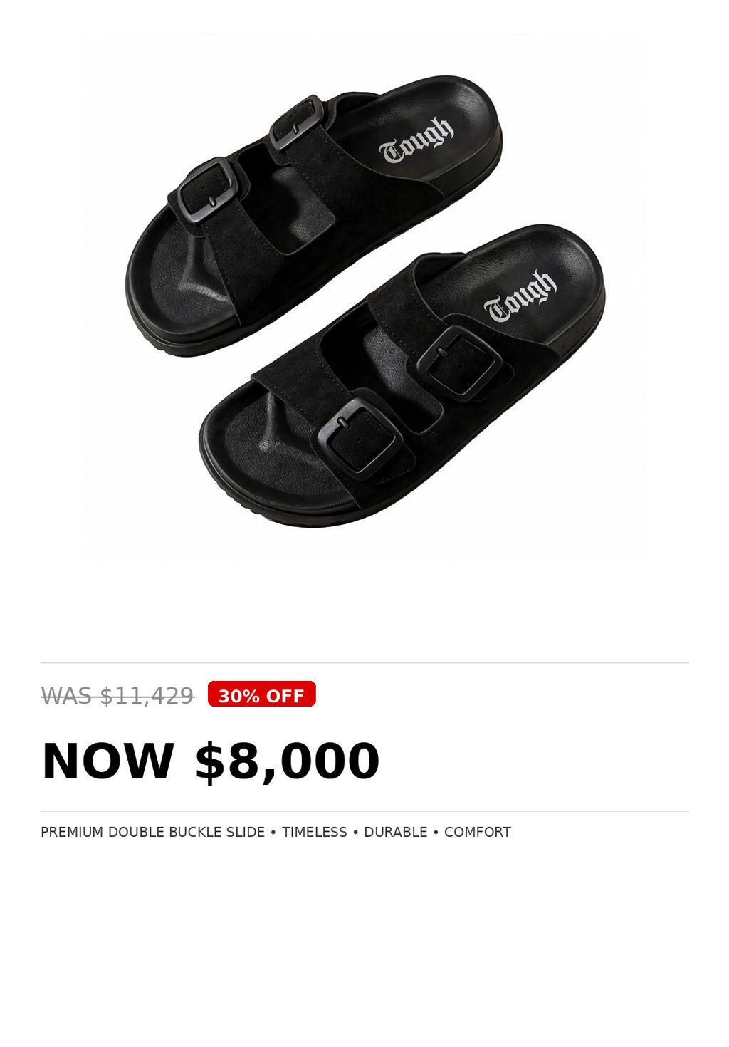 Mens Tough double buckle slide