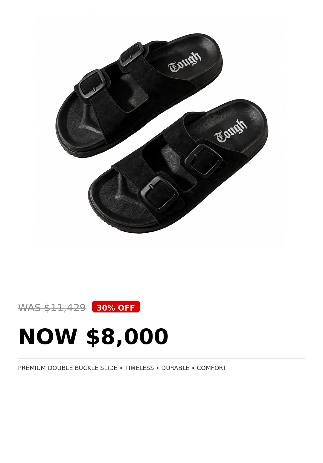 Mens Tough double buckle slide
