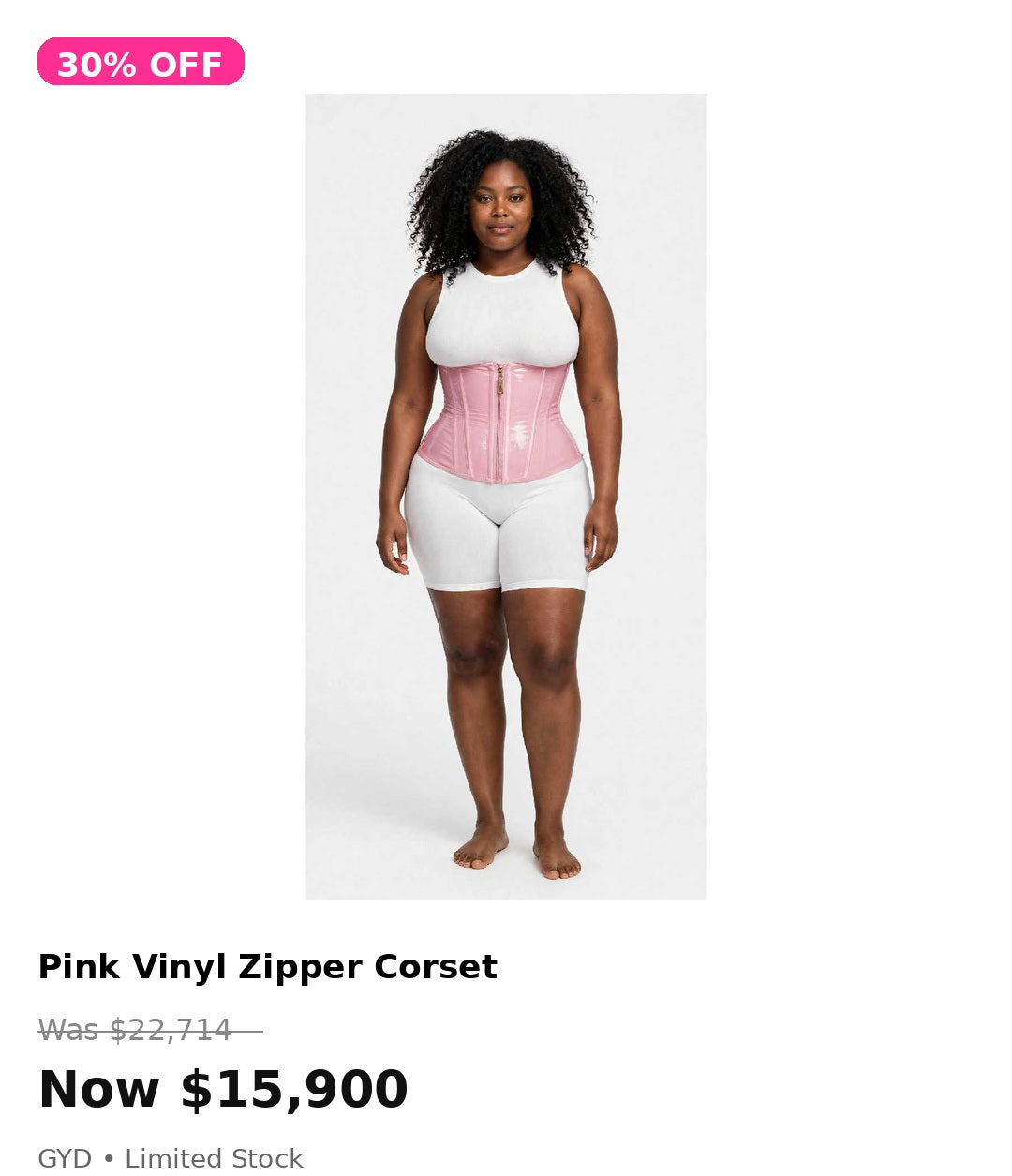 Vinyl zipper corset