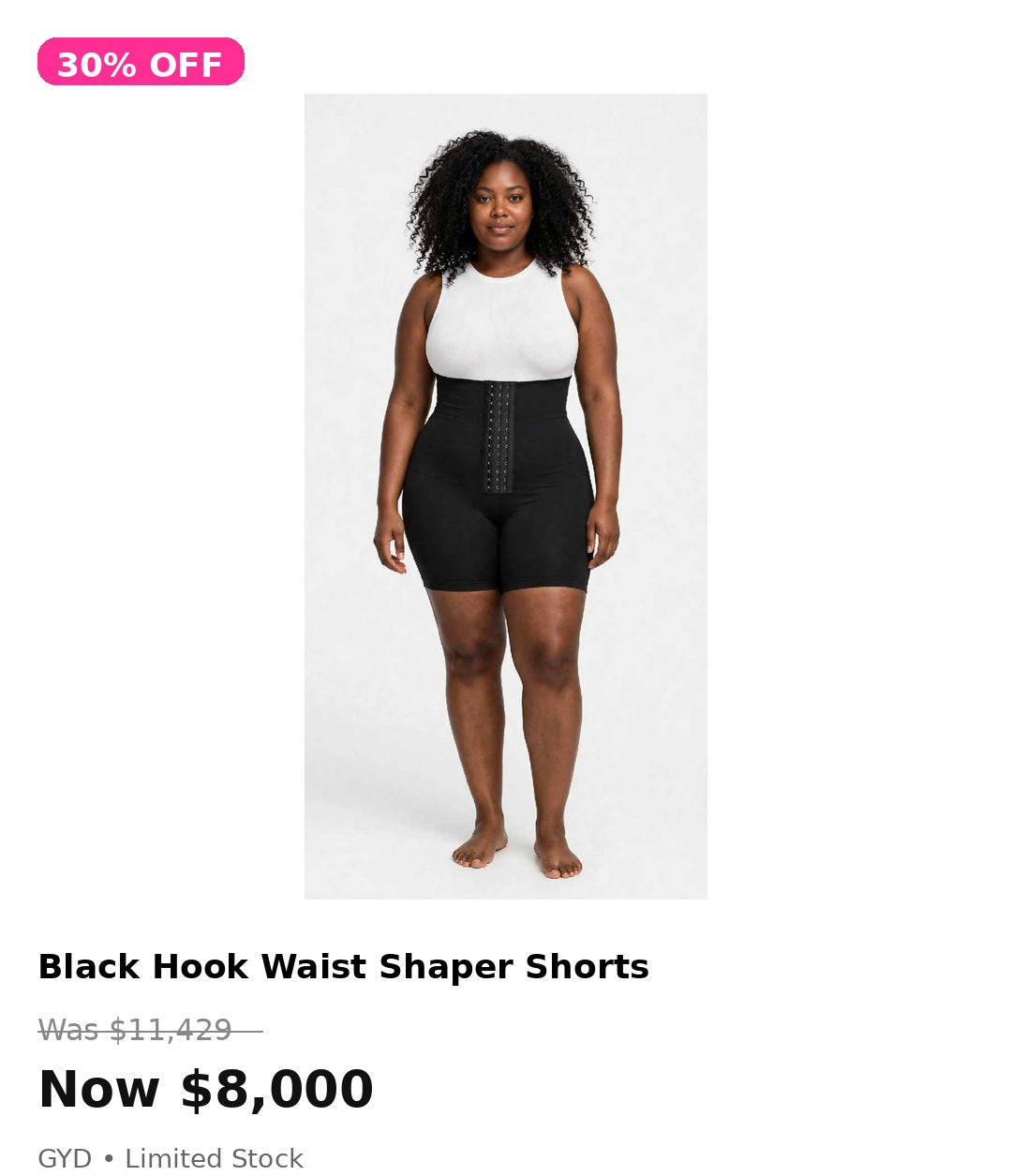 Black hook waist shaper short tight