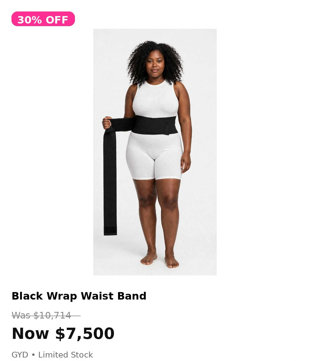 Comfy black wrap waist band