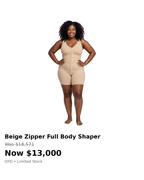 Black zipper full body shaper