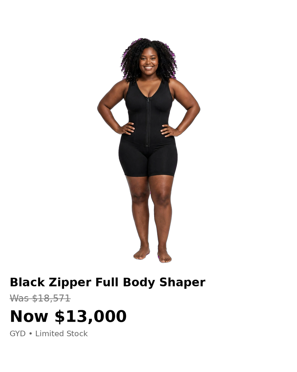 Black zipper full body shaper