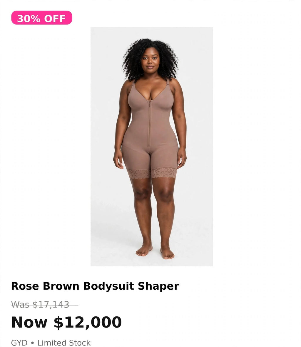 Black zipper full body shaper