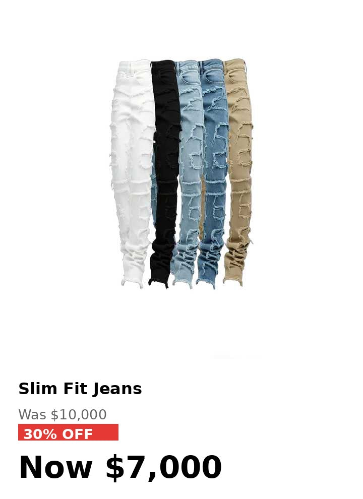 Mens comfy & casual frayed slim jeans.