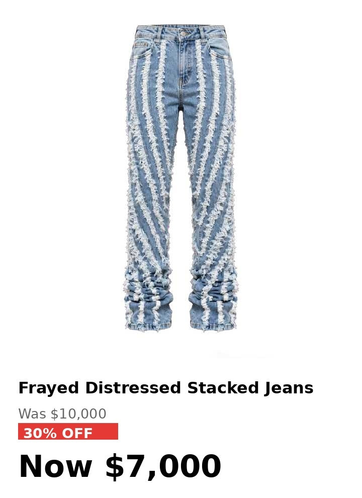 Mens comfy & casual denim frayed distress slim jeans.