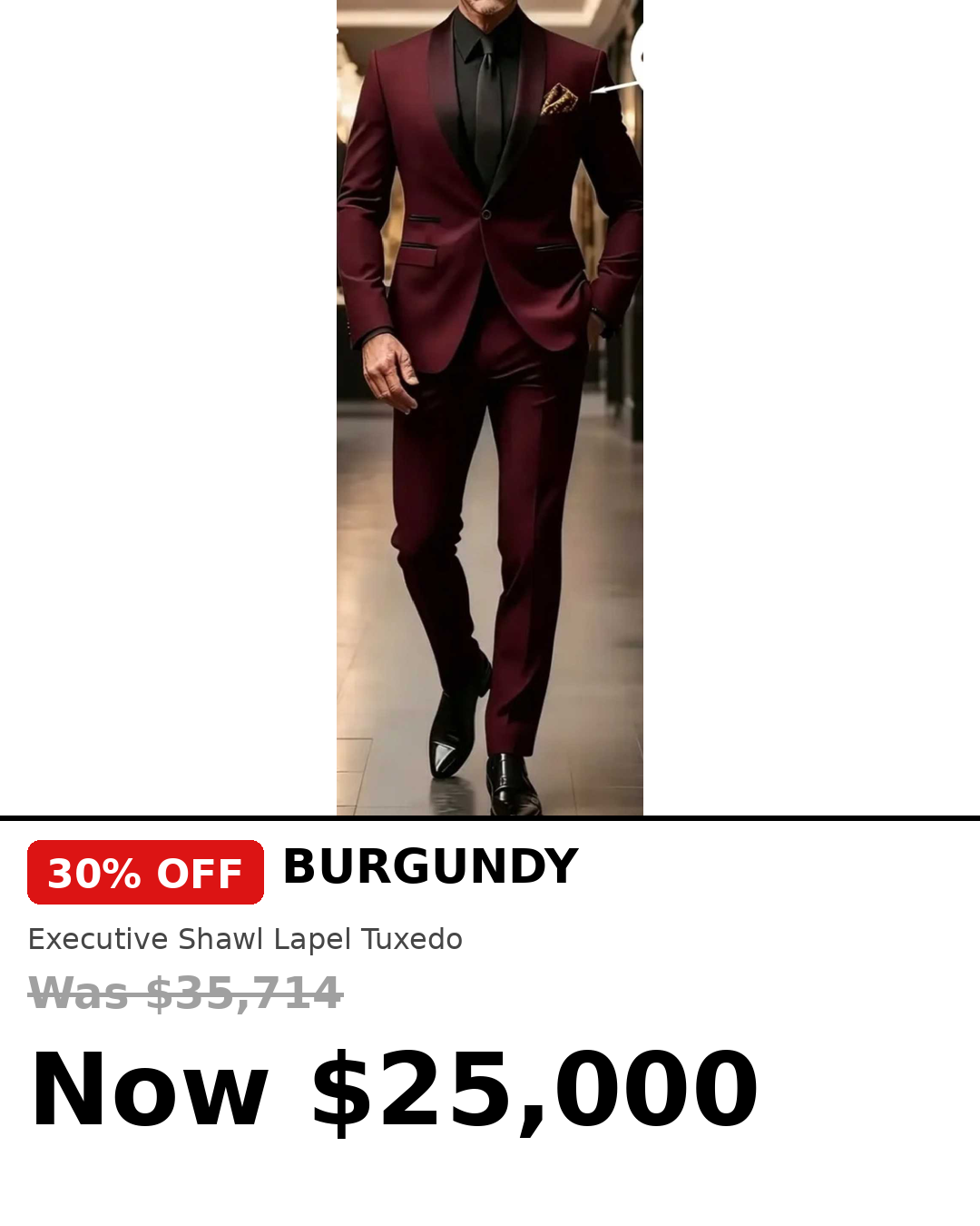 Mens comfy executive lapel tuxedo