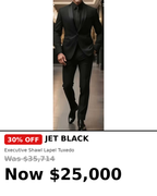 Mens comfy executive lapel tuxedo