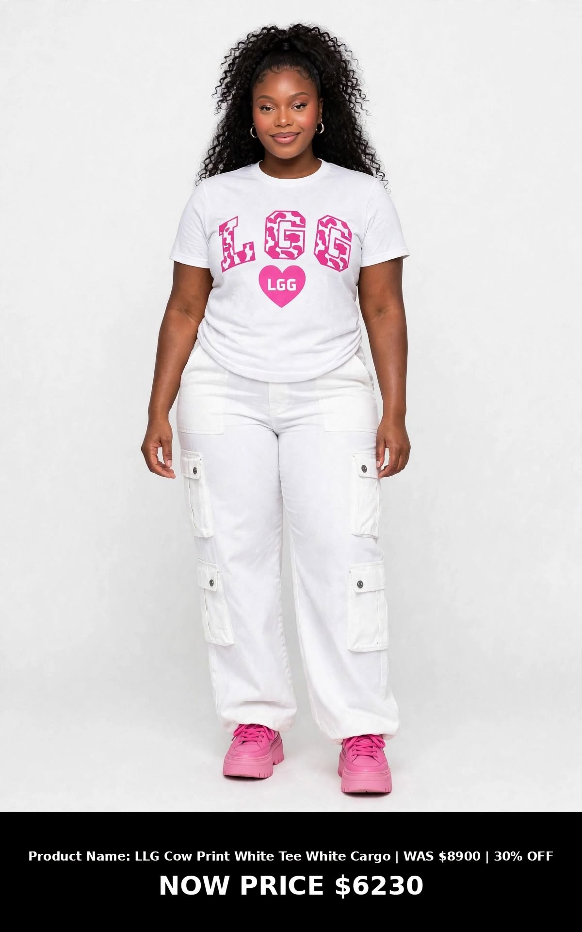 LGG Women's cow printed logo Tshirts