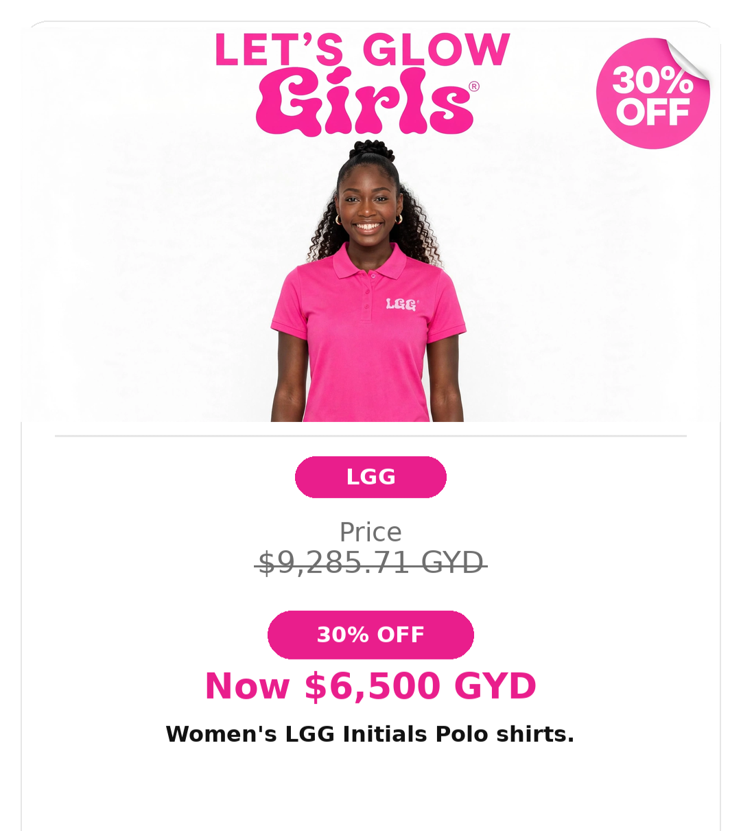 LGG Initials Women's Polo Tshirts (Left Print)