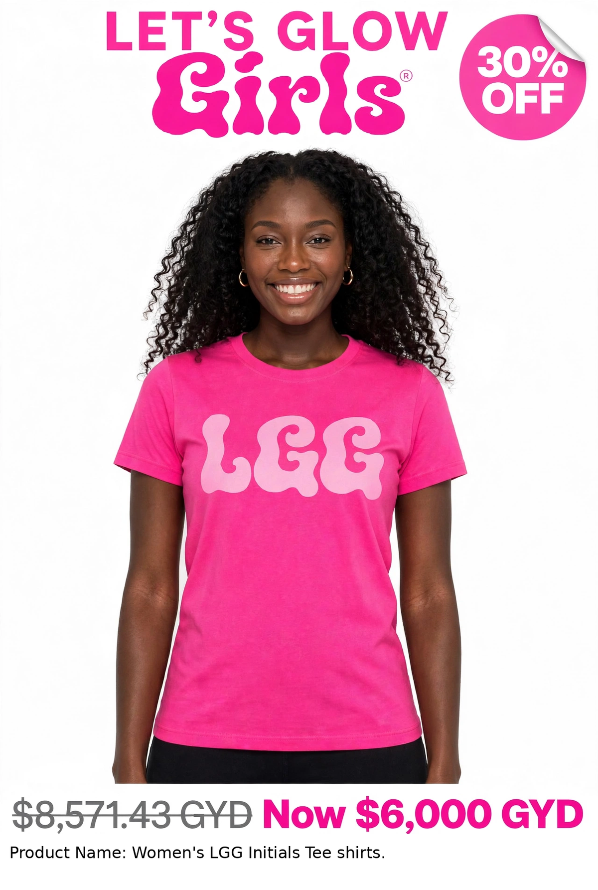 LGG Initials Women's  Printed Tshirts (full print)