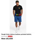 Tough eagles multi color bottom print tshirt (black)
