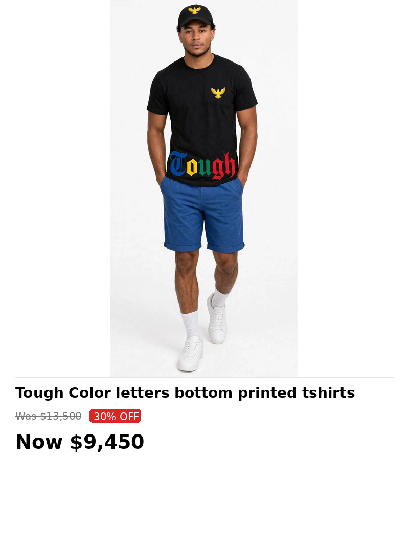 Tough eagles multi color bottom print tshirt (black)