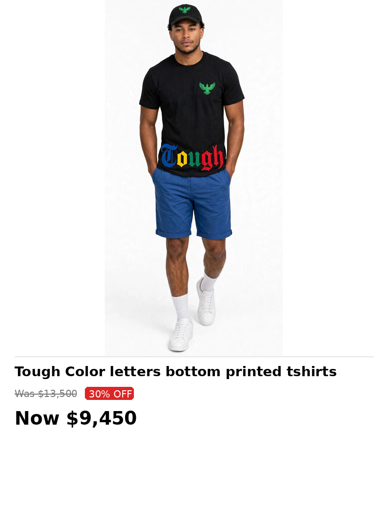 Tough eagles multi color bottom print tshirt (black)