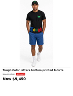 Tough eagles multi color bottom print tshirt (black)
