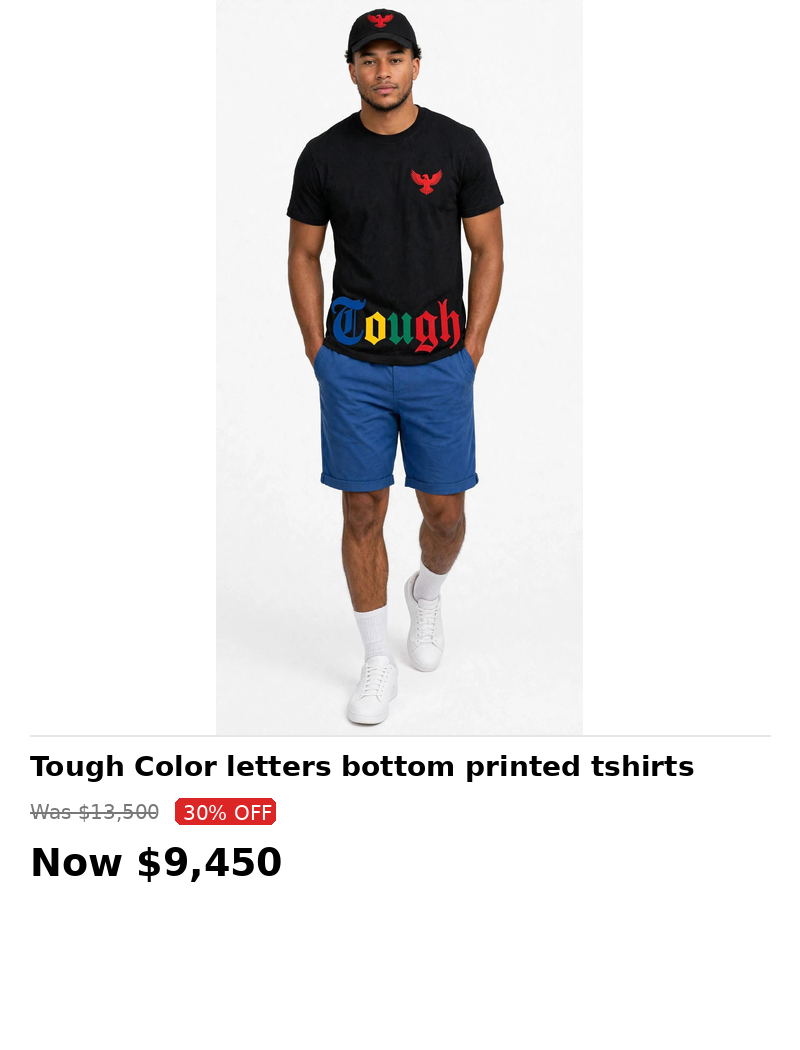 Tough eagles multi color bottom print tshirt (black)