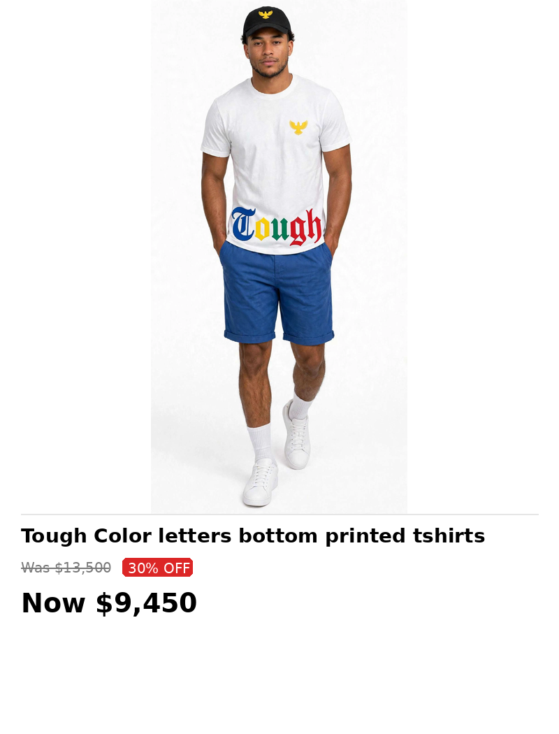 Tough eagles multi color bottom print tshirt (white)