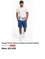 Tough eagles multi color bottom print tshirt (white)