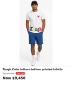 Tough eagles multi color bottom print tshirt (white)