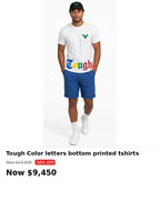 Tough eagles multi color bottom print tshirt (white)