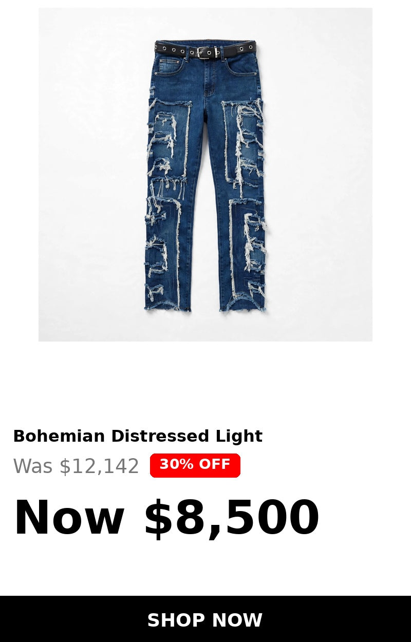 Mens bohemian distressed jeans. (Copy)