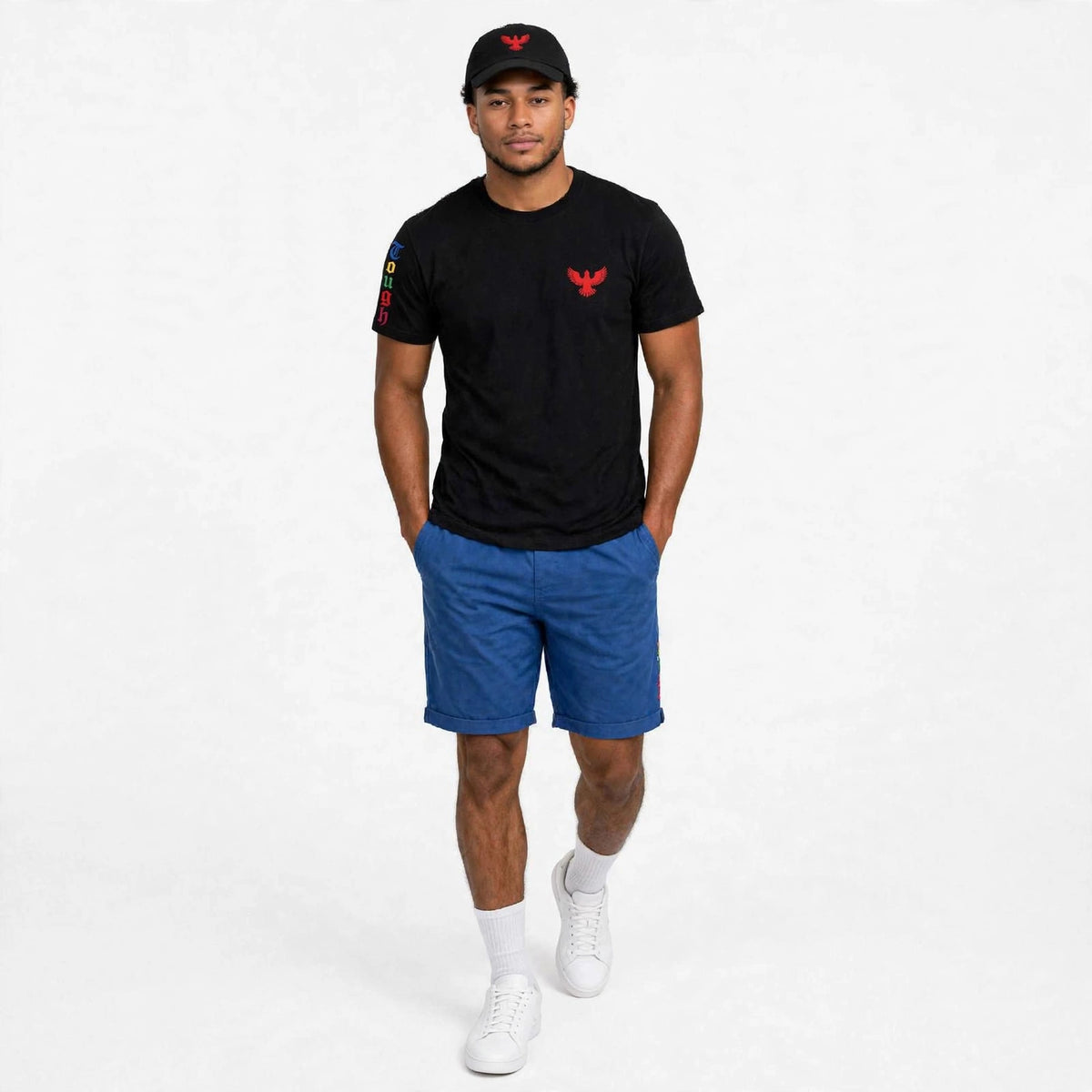 Tough eagle multi color sleeve print tshirt  (30% OFF)  Now  $9,450